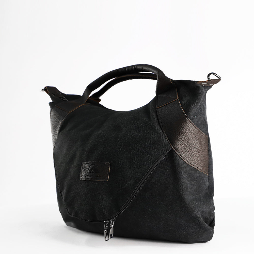Damen Canvas Handtasche – Minimalistische Schultertasche im Vintage Look