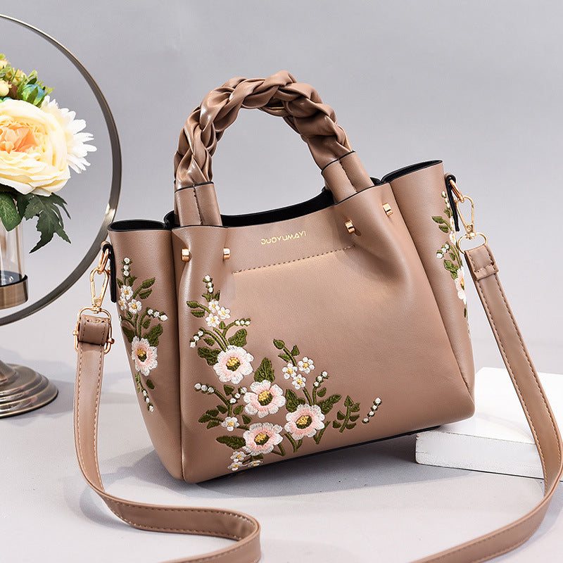 Damen Handtasche mit Blumenmuster – Stilvolle Schultertasche für Alltag & Freizeit