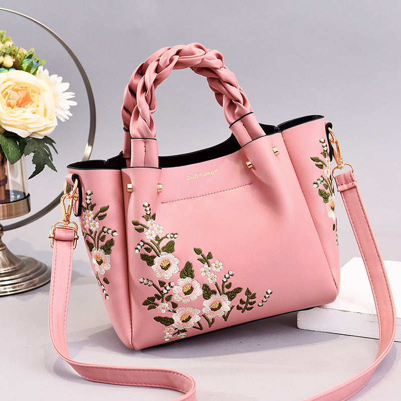 Damen Handtasche mit Blumenmuster – Stilvolle Schultertasche für Alltag & Freizeit