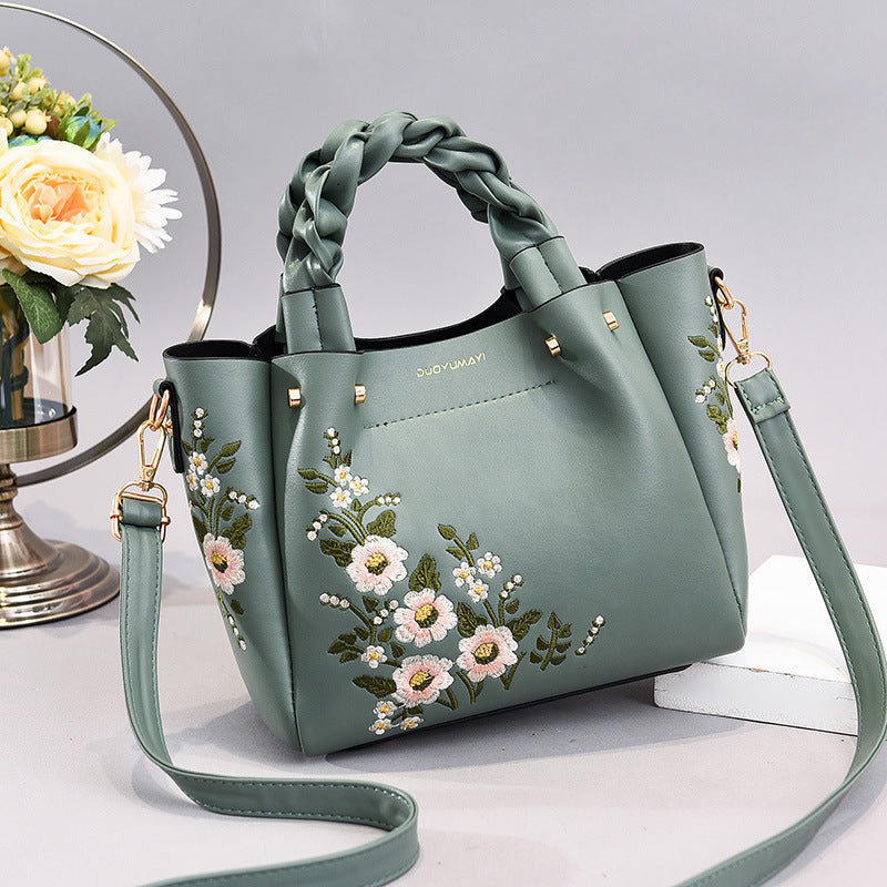 Damen Handtasche mit Blumenmuster – Stilvolle Schultertasche für Alltag & Freizeit