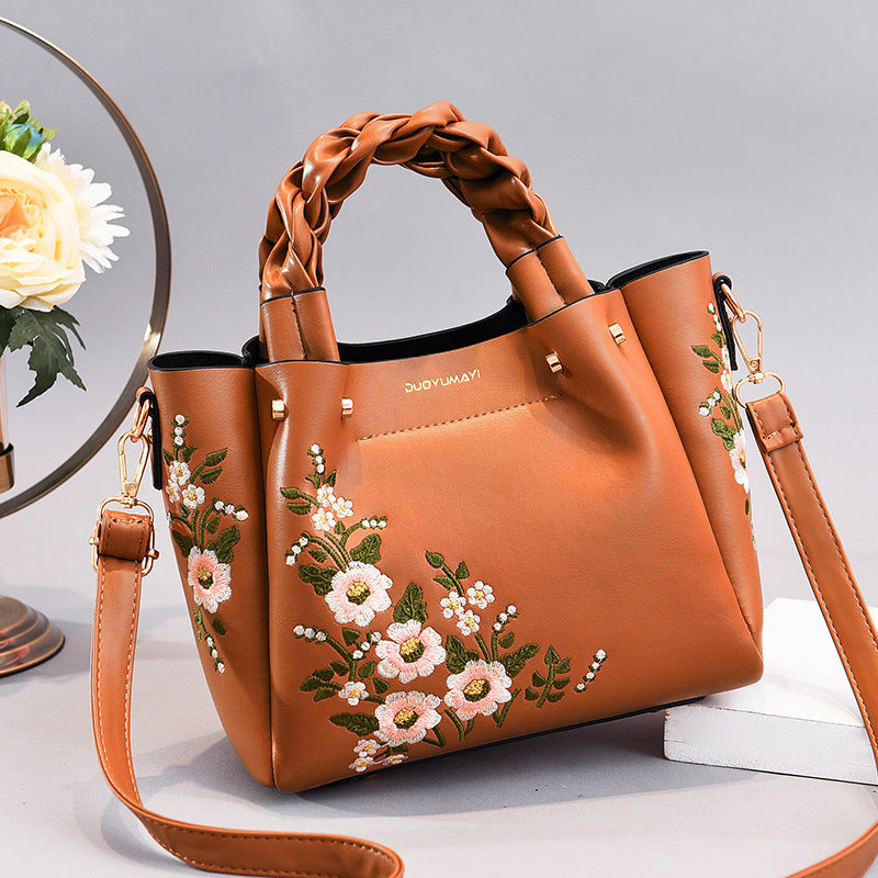 Damen Handtasche mit Blumenmuster – Stilvolle Schultertasche für Alltag & Freizeit