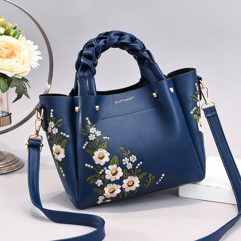 Damen Handtasche mit Blumenmuster – Stilvolle Schultertasche für Alltag & Freizeit