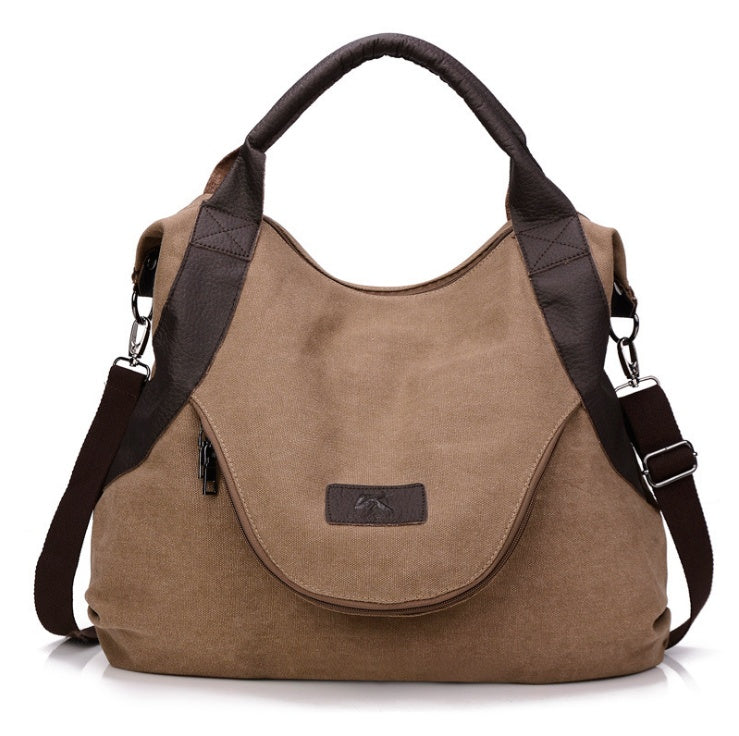 Damen Canvas Handtasche – Minimalistische Schultertasche im Vintage Look