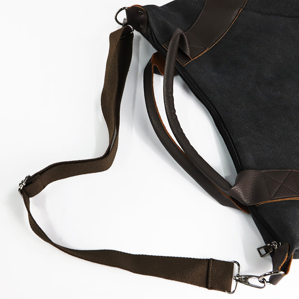 Damen Canvas Handtasche – Minimalistische Schultertasche im Vintage Look
