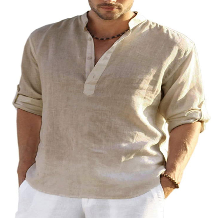 Leinenhemd Herren in Khaki - lässiger Sommerlook für Herren
