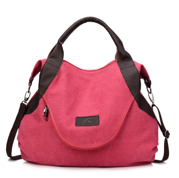 Damen Canvas Handtasche – Minimalistische Schultertasche im Vintage Look