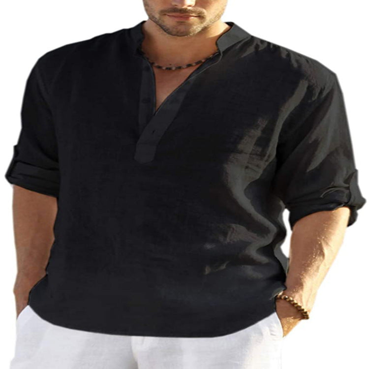 Leinenhemd Herren in Schwarz - klassisches Sommerhemd