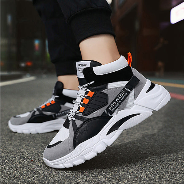 Bunter Herren Sneaker - High- Top Sportschuh im Streetwear- Style