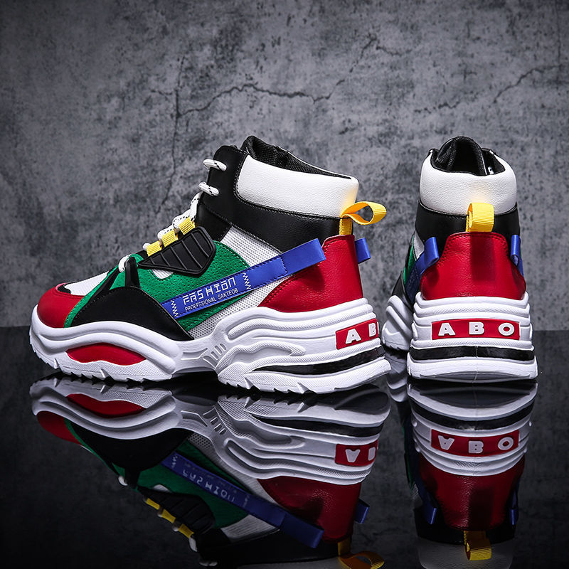 Bunter Herren Sneaker - High- Top Sportschuh im Streetwear- Style