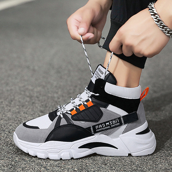 Bunter Herren Sneaker - High- Top Sportschuh im Streetwear- Style