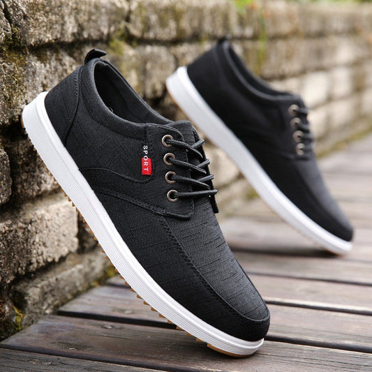Herren Canvas Sneaker in Schwarz – Atmungsaktive Freizeitschuhe