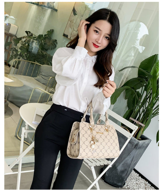 Damen Handtasche mit Muster - Stilvolle Schultertasche