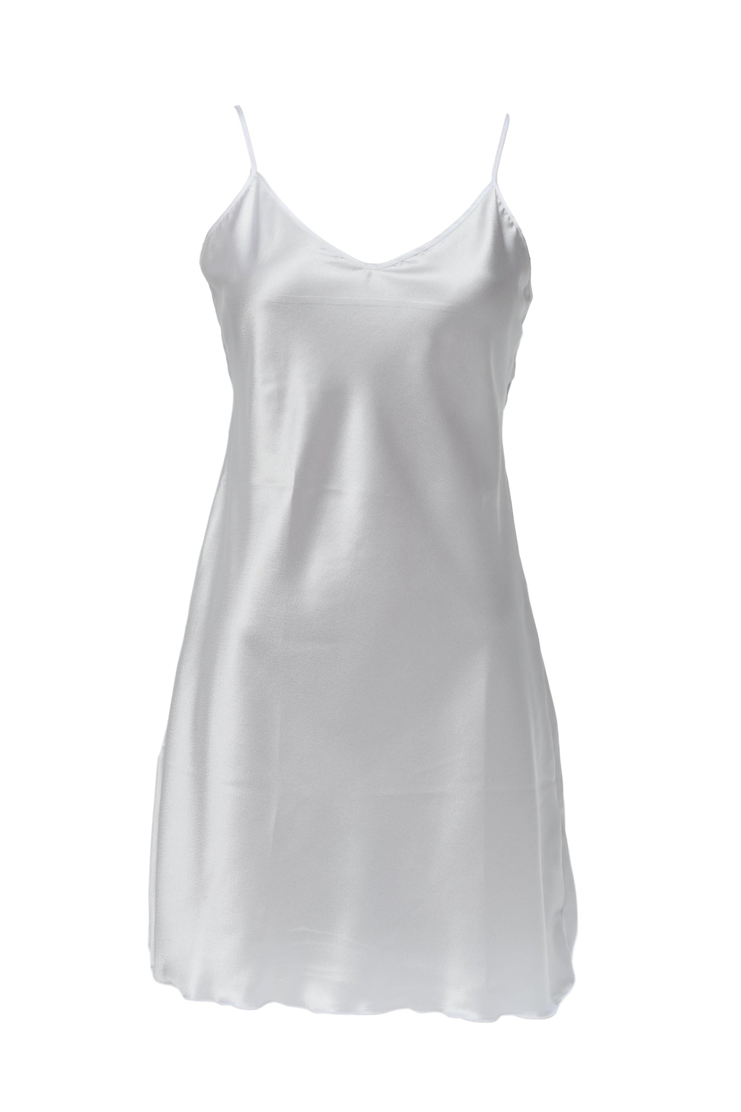 Easy Line Satin Petticoat white polyester slip with thin straps
